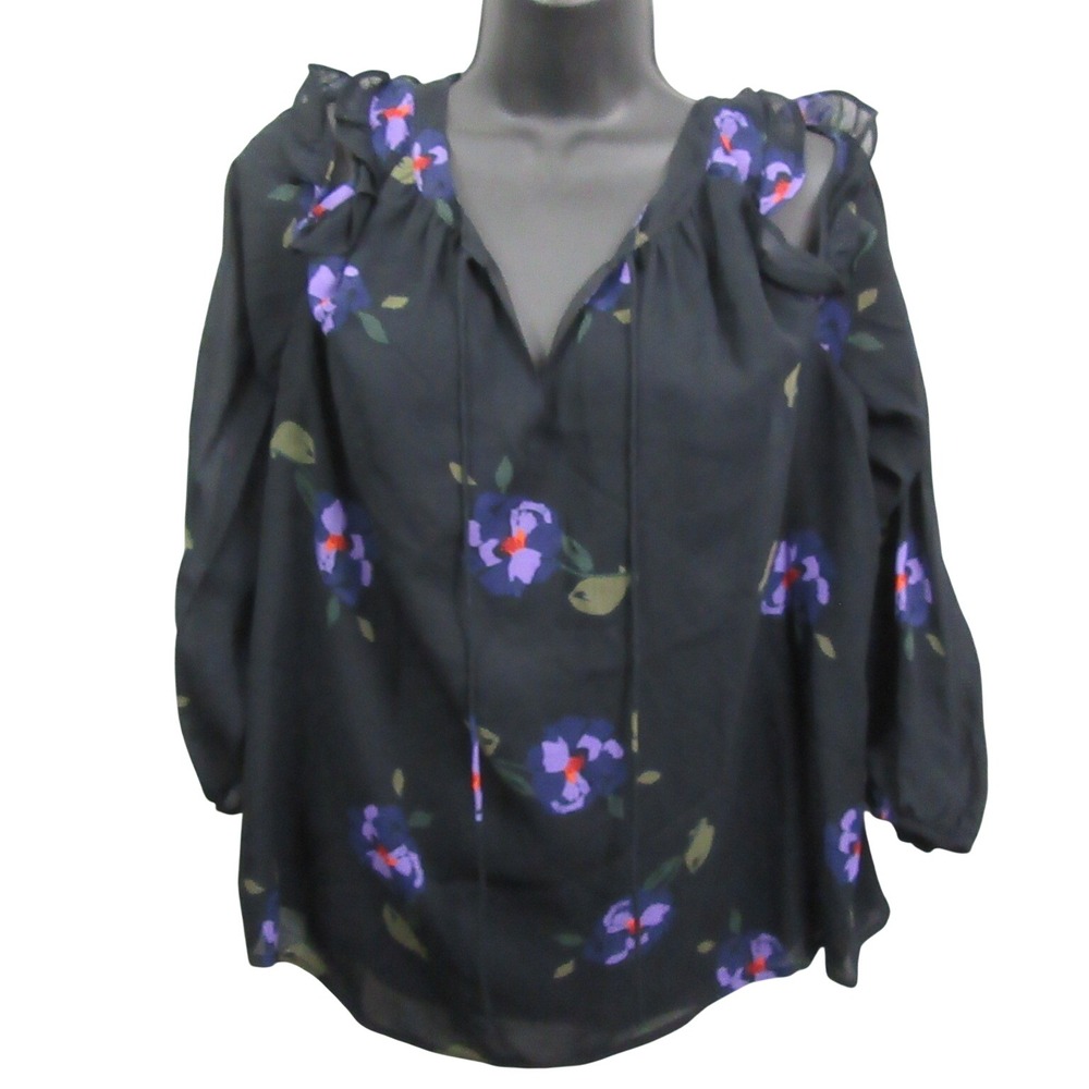 Sanctuary Blaire Bare Shoulder Top Medium Floral Nightbloom Blouse
